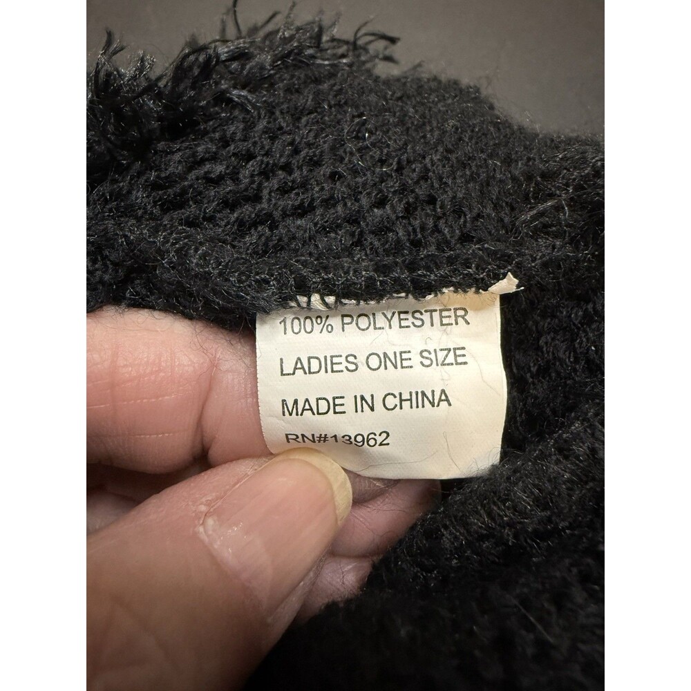 Women Fur Hat Female Winter Furry Knit Beanie Hat Thick Warm Skull Cap Black - Picture 3 of 4